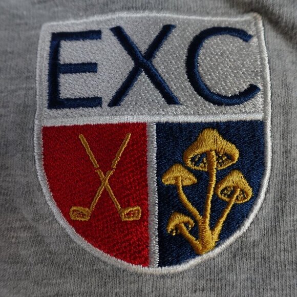 Extracurricular Mens T-shirt XL Gray Embroidered Golf Clubs Magic Mushrooms - Picture 2 of 7